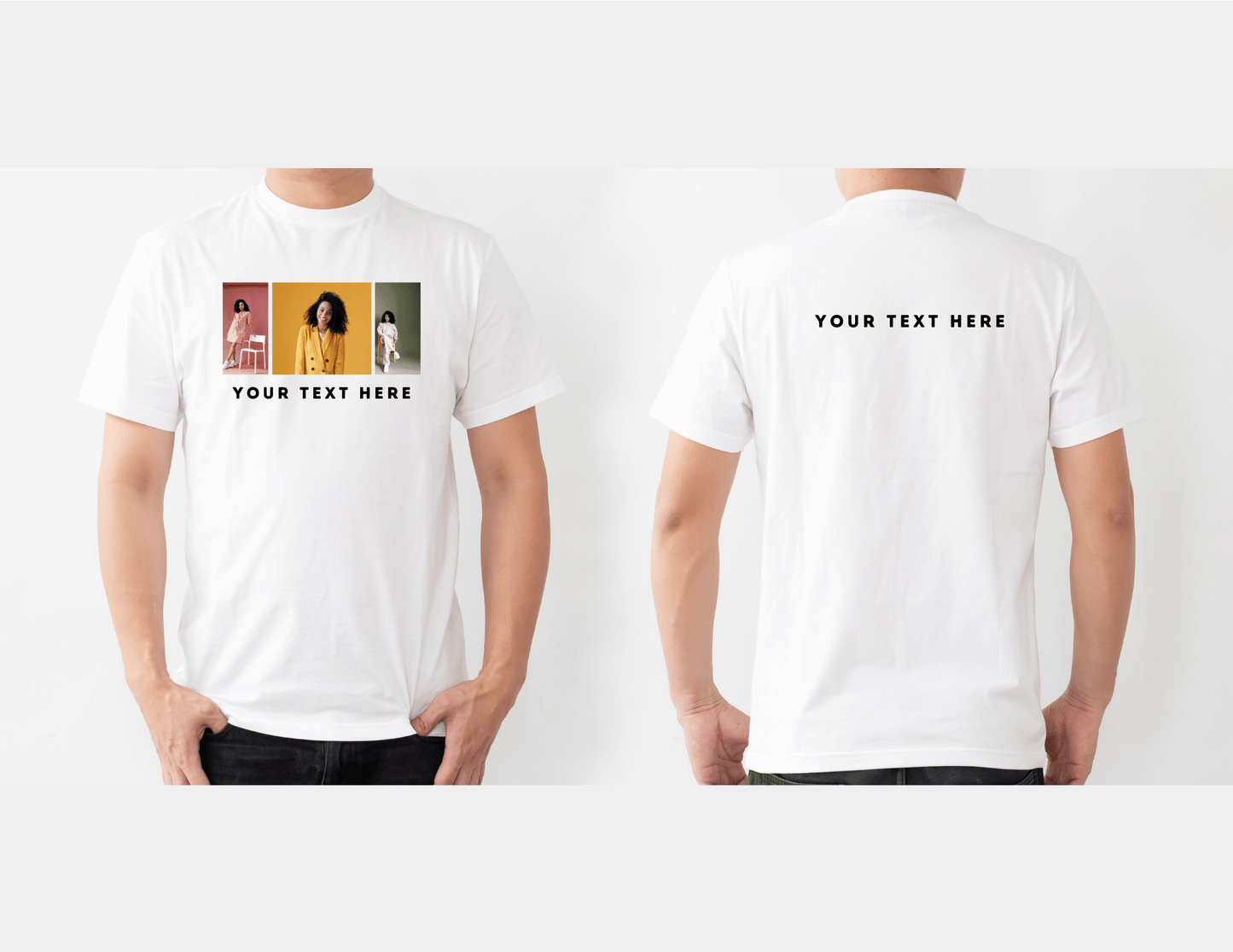 3 Photo Custom T-shirt | Personalized Shirt | Unique Personalized Gift | Design Your Own T-shirt