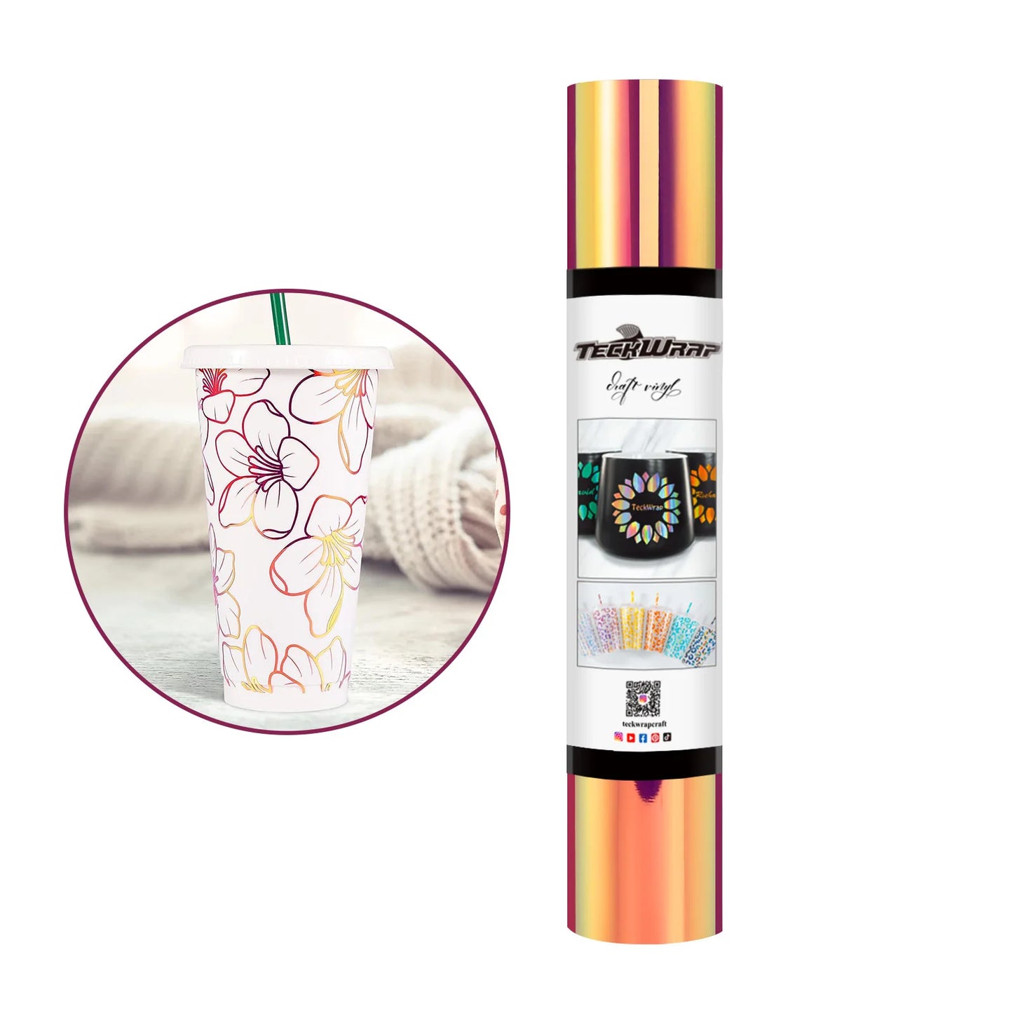 TeckWrap Holographic Opal Adhesive Vinyl Roll - 12" x 5ft