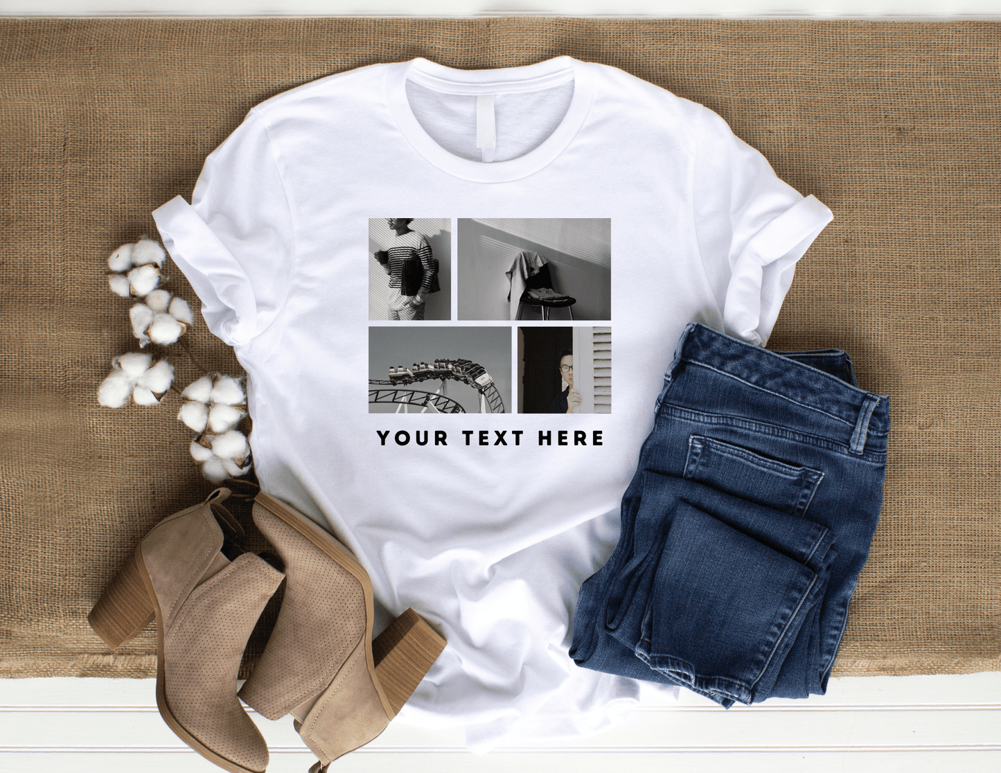 4 Photo Custom T-shirt | Personalized Shirt | Unique Personalized Gift | Design Your Own T-shirt