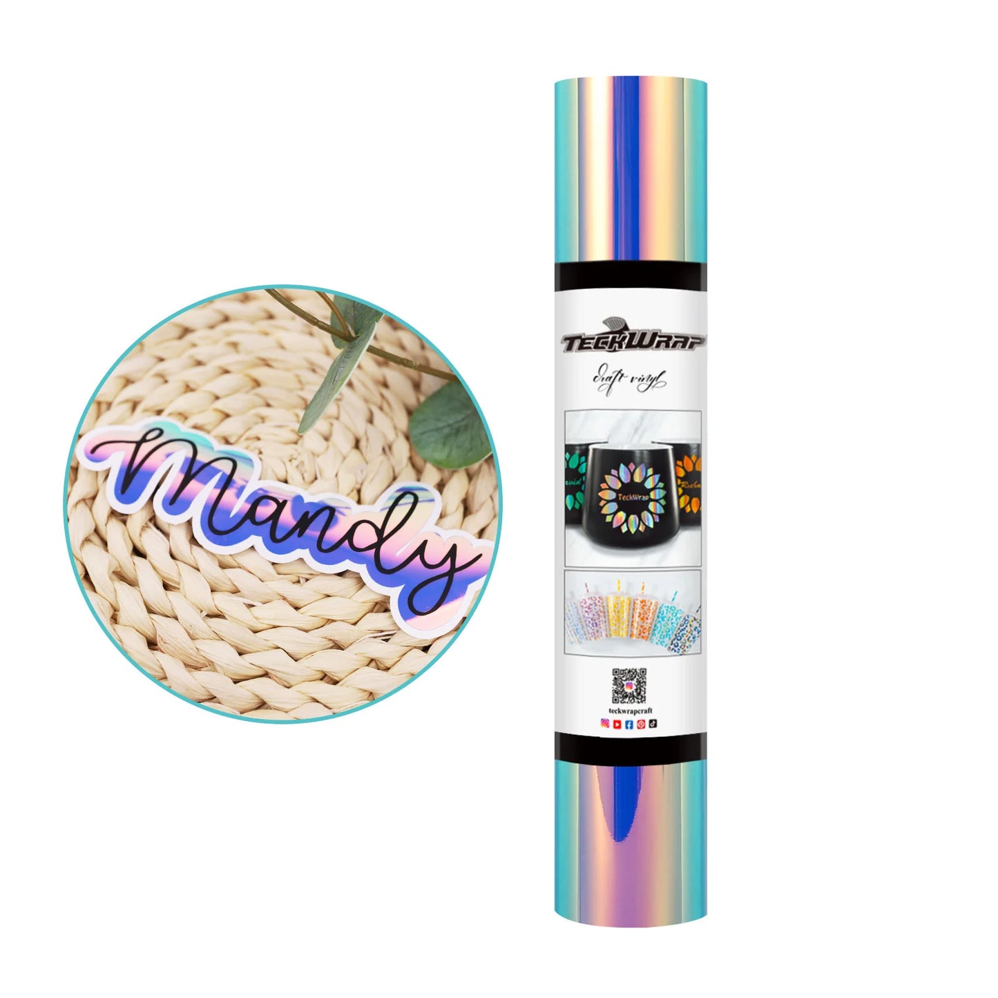TeckWrap Holographic Opal Adhesive Vinyl Roll - 12" x 5ft