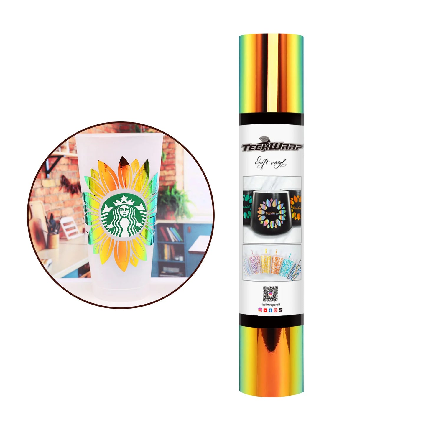 TeckWrap Holographic Opal Adhesive Vinyl Roll - 12" x 5ft