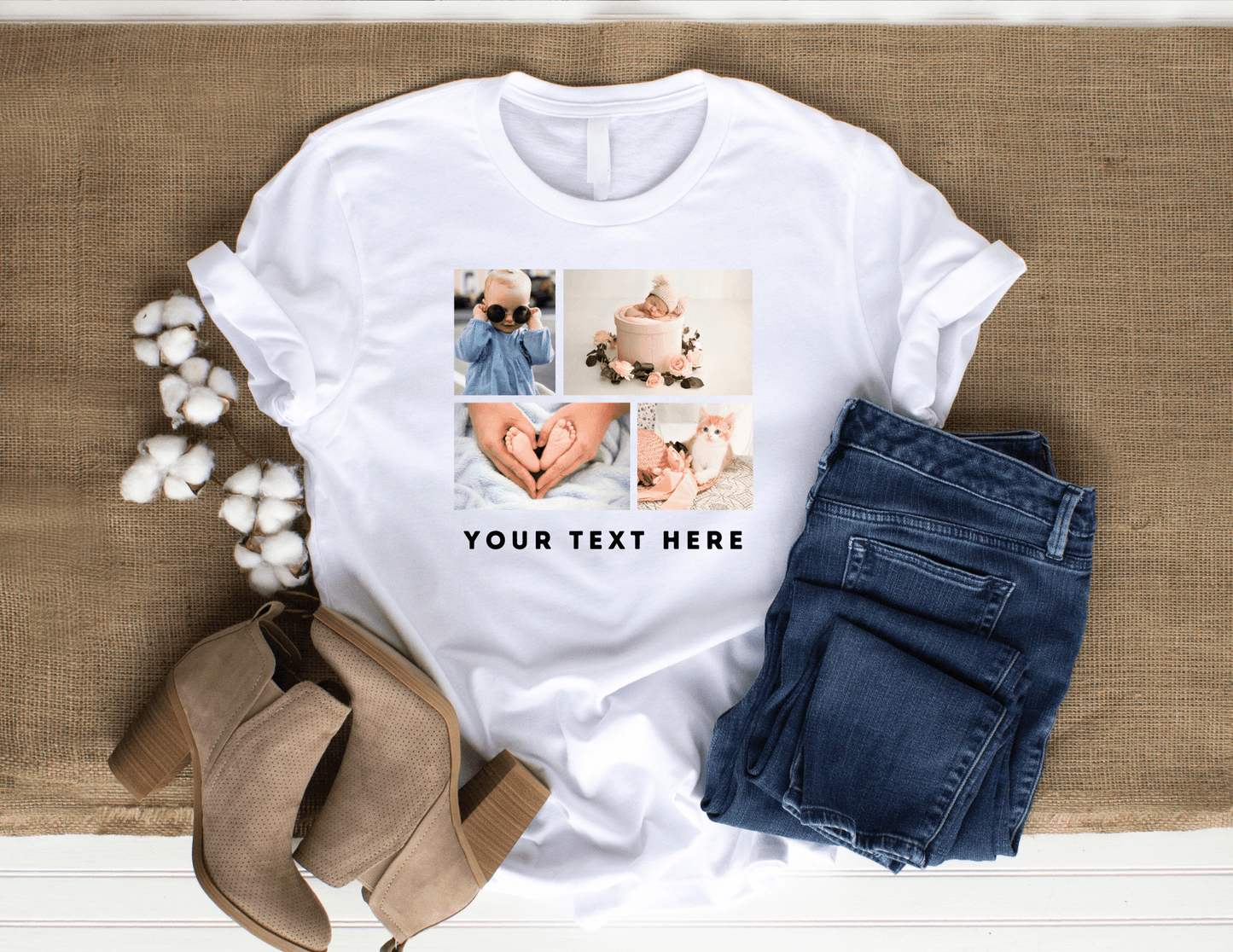 4 Photo Custom T-shirt | Personalized Shirt | Unique Personalized Gift | Design Your Own T-shirt