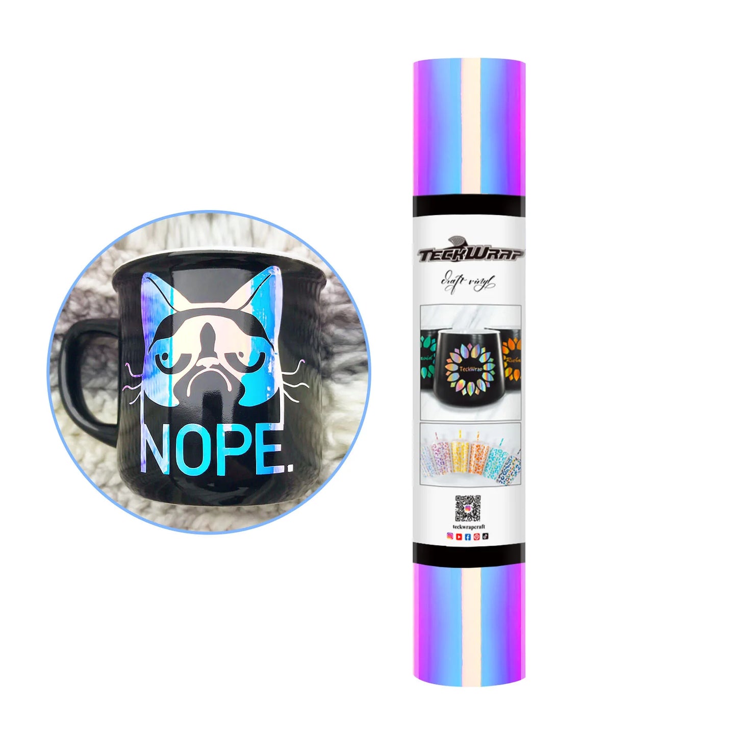 TeckWrap Holographic Opal Adhesive Vinyl Roll - 12" x 5ft
