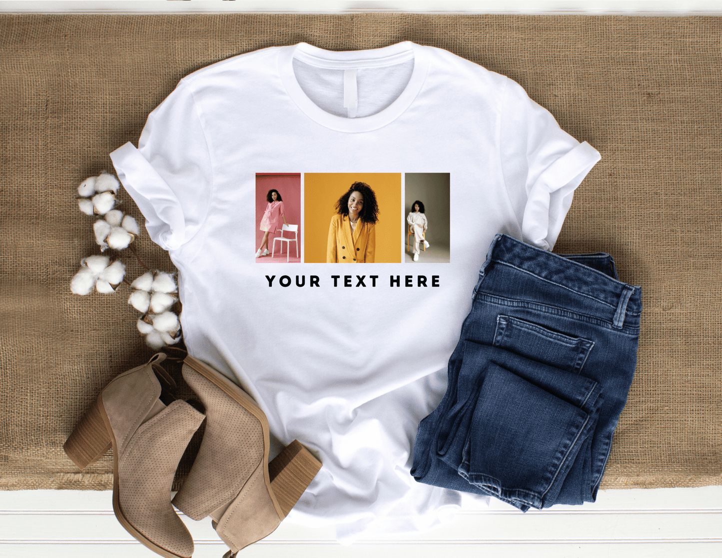 3 Photo Custom T-shirt | Personalized Shirt | Unique Personalized Gift | Design Your Own T-shirt
