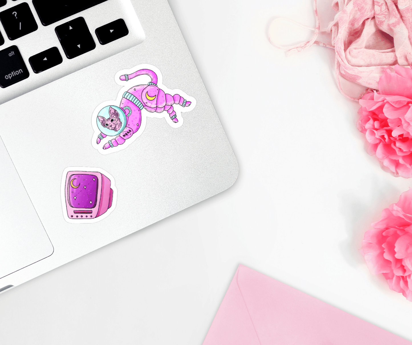 Cats In Space Sticker Sheet, Pastel Goth Sticker Pack, Anime Gift for Her