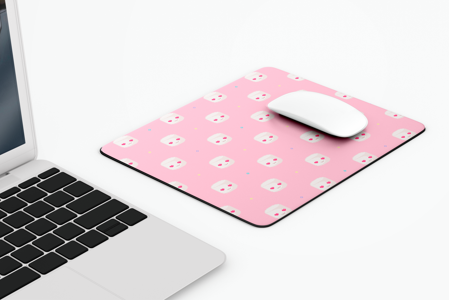 Pixel Marshmallow Mousepad, Cute Kawaii Gift, Anime Magical Girl Gamer Accessories, Kawaii Mouse Pad