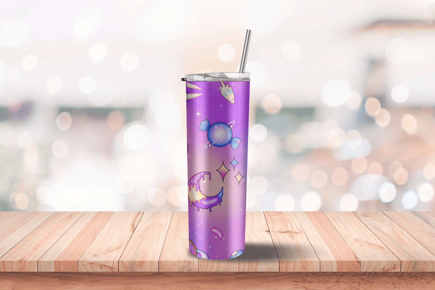 Cosmic Candy Alien Space Tumbler 20oz Travel Mug, Paste Goth Water Bottle, Travel Gift for her, Custom Stainless Steel Anime Tumbler