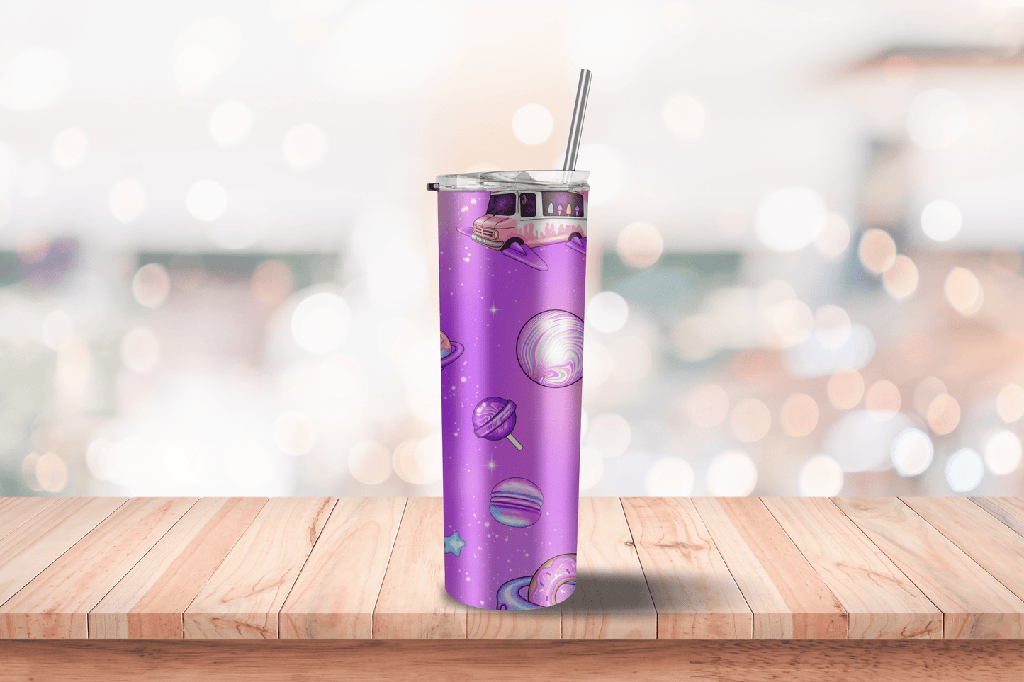 Cosmic Candy Alien Space Tumbler 20oz Travel Mug, Paste Goth Water Bottle, Travel Gift for her, Custom Stainless Steel Anime Tumbler