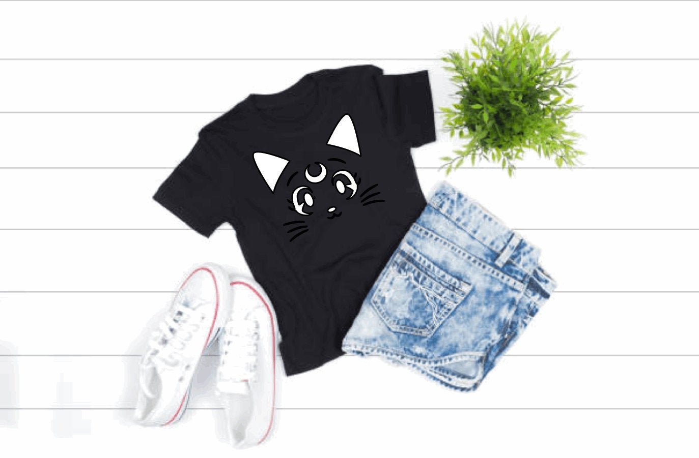 Sailor Moon Inspired Shirt | Cute Anime Shirt| Kawaii| Cat Shirt| Anime Cosplay| Magical Girl | Cotton Shirt |Gifts for Her | Luna
