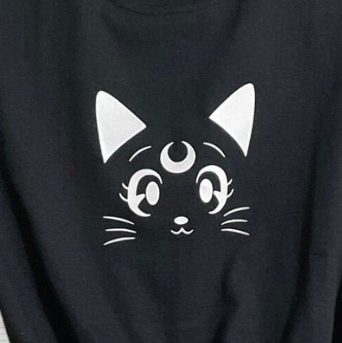 Sailor Moon Inspired Shirt | Cute Anime Shirt| Kawaii| Cat Shirt| Anime Cosplay| Magical Girl | Cotton Shirt |Gifts for Her | Luna