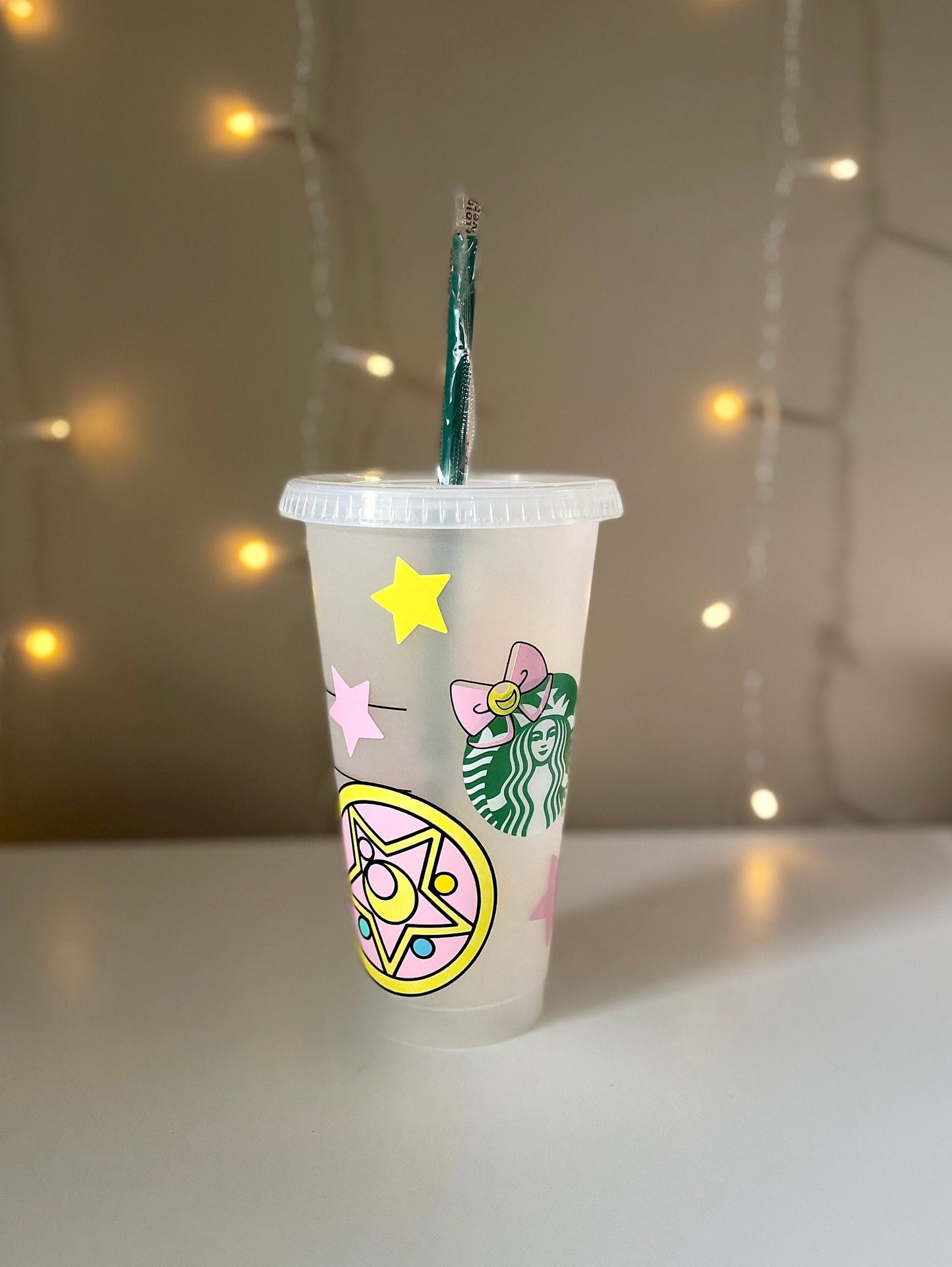 Sailor Moon Starbucks Cup Custom Starbucks Cold Cup Tumbler with Straw|24.oz Moonbucks Reusable Cup|Christmas Gift for her|Anime|Kawaii