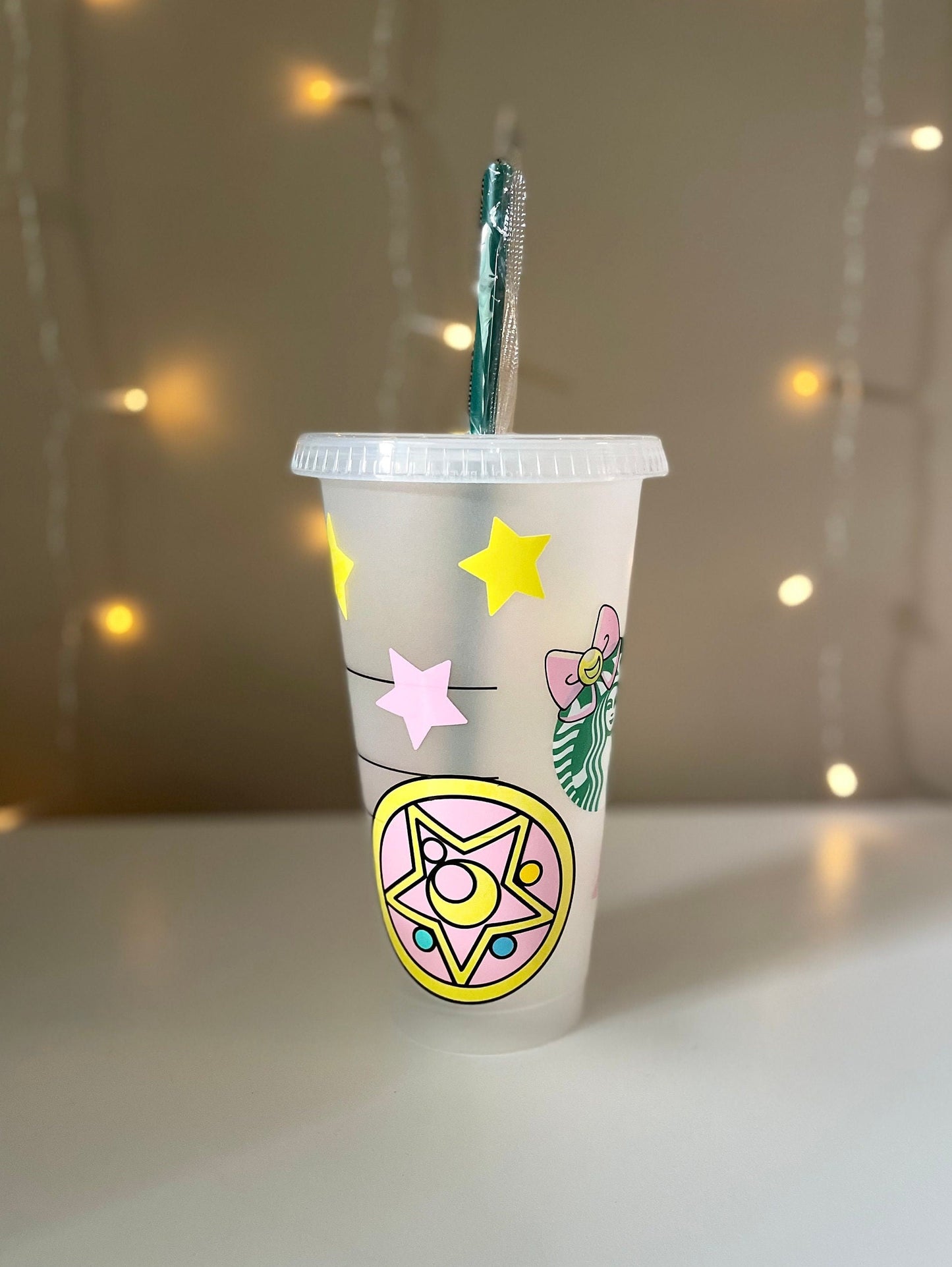 Sailor Moon Starbucks Cup Custom Starbucks Cold Cup Tumbler with Straw|24.oz Moonbucks Reusable Cup|Christmas Gift for her|Anime|Kawaii
