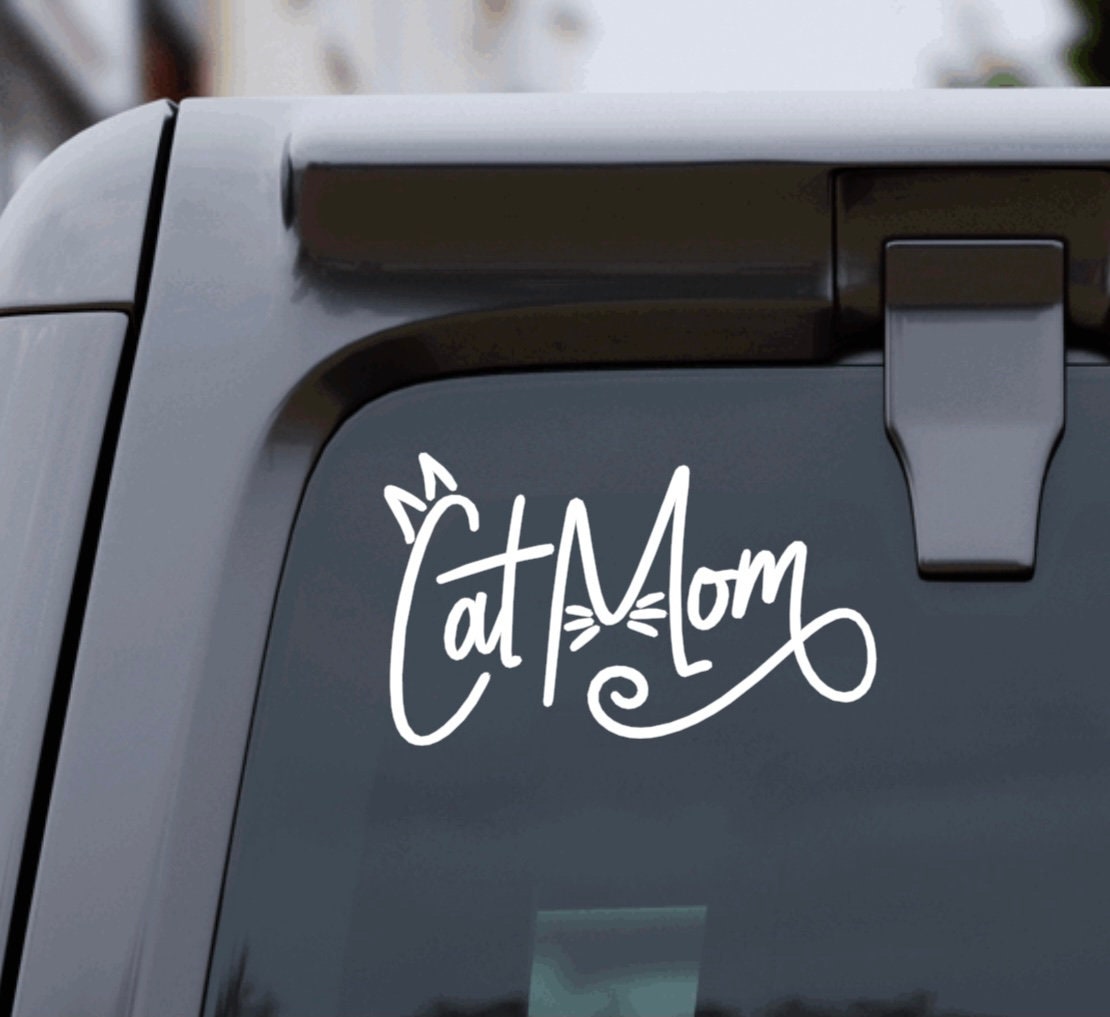 Cat Mom Car Sticker | Car Decal | Bumper Sticker |Waterproof Decal | Cat Lover Gift | Car Gift for her | Car Accessories | Weather Resistant