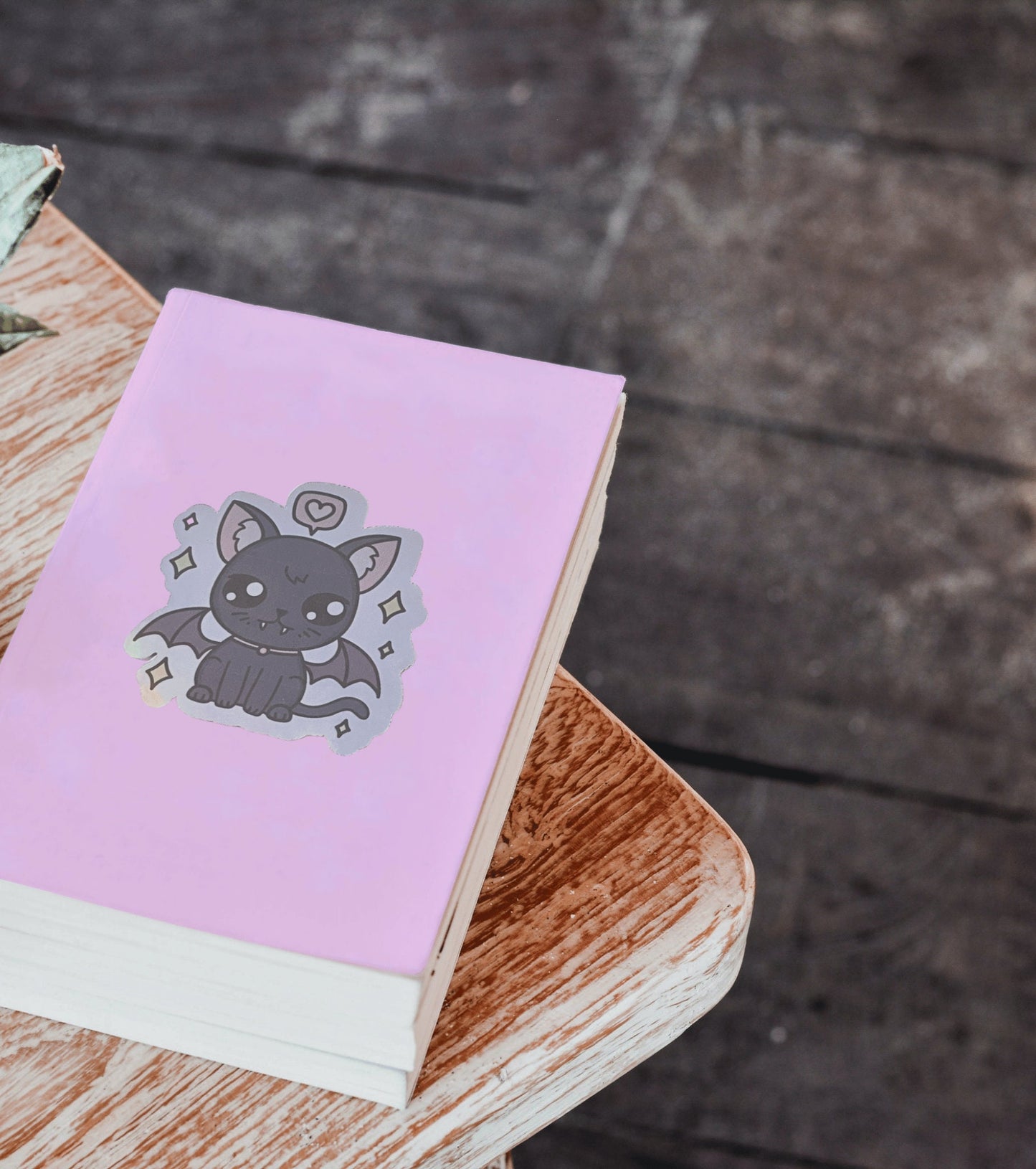 Holographic Black Cat Vampire Sticker | Kawaii Cat Sticker | Anime Stickers