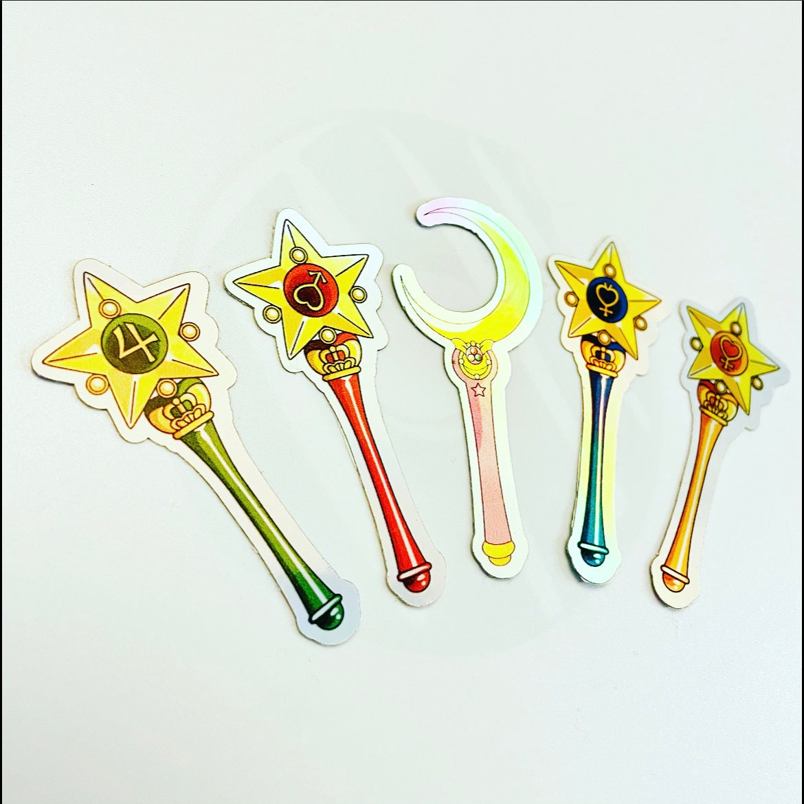 Sailor Moon Stickers, Holographic, Anime Stickers, Magical Girl, Sailor Moon Wands, Kawaii Stationary, Cute, Gift for Her, Laptop Stickers