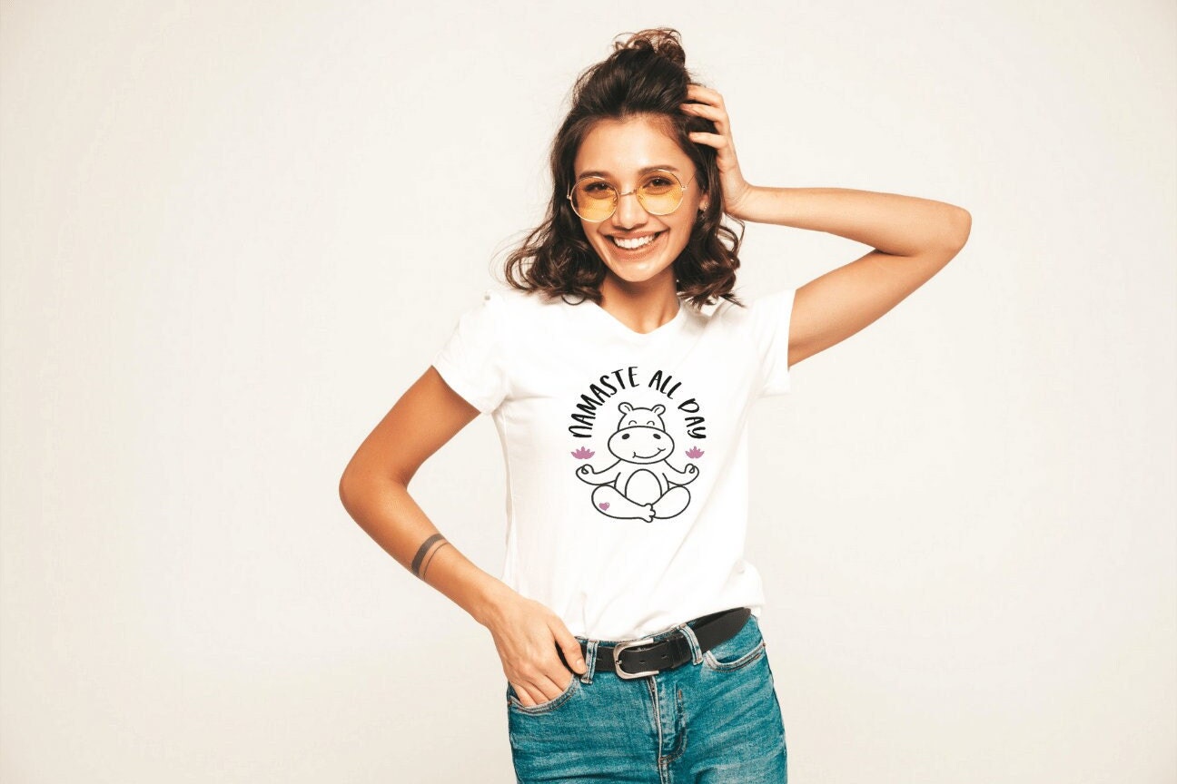 Namaste All Day Tshirt | Funny Yoga Shirt | Boho Hippie Gift for Her