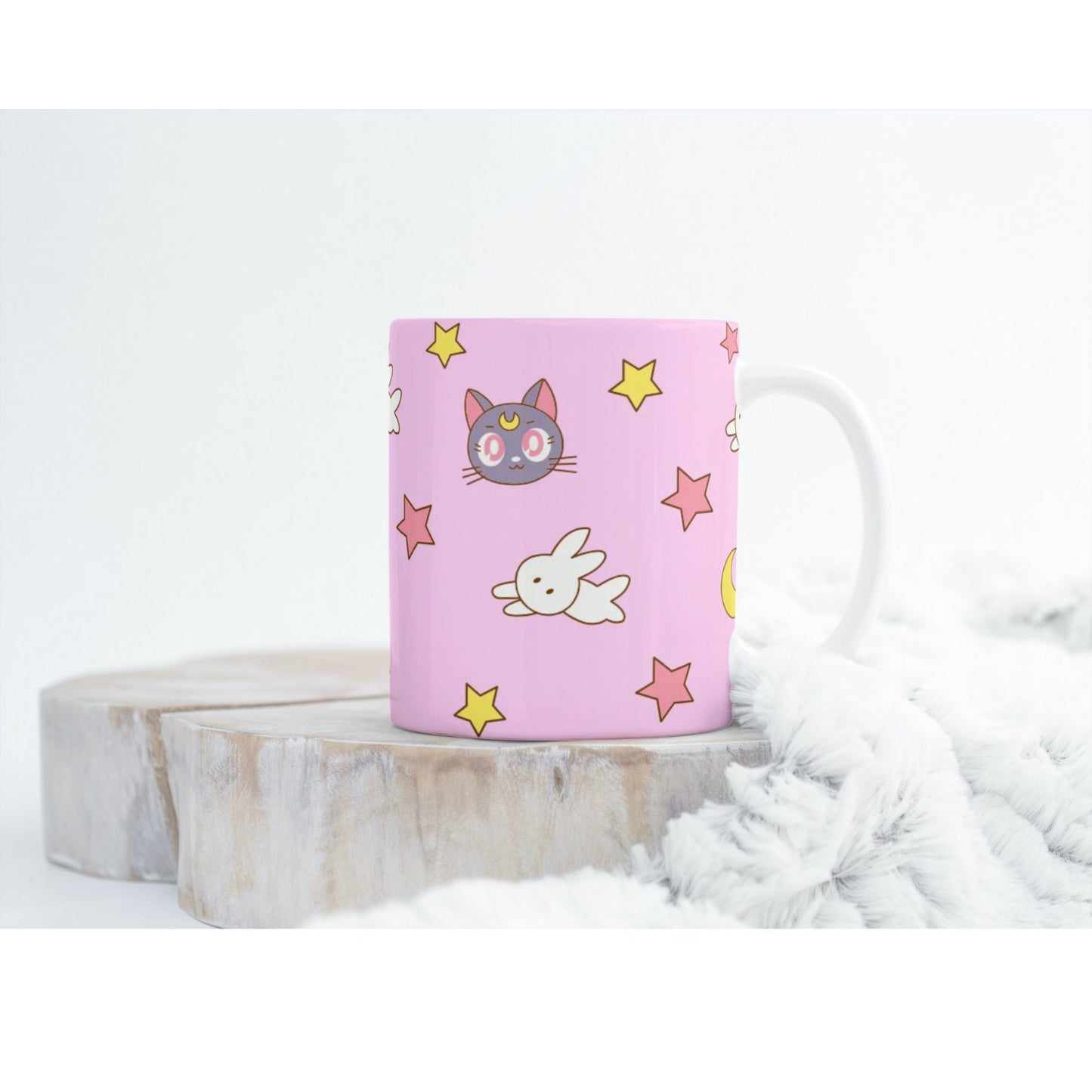 Magical Girl Moon Bunny Mug, Magical Girl Accessories, Cute Anime Gift for Her, Kawaii Coffee Mug