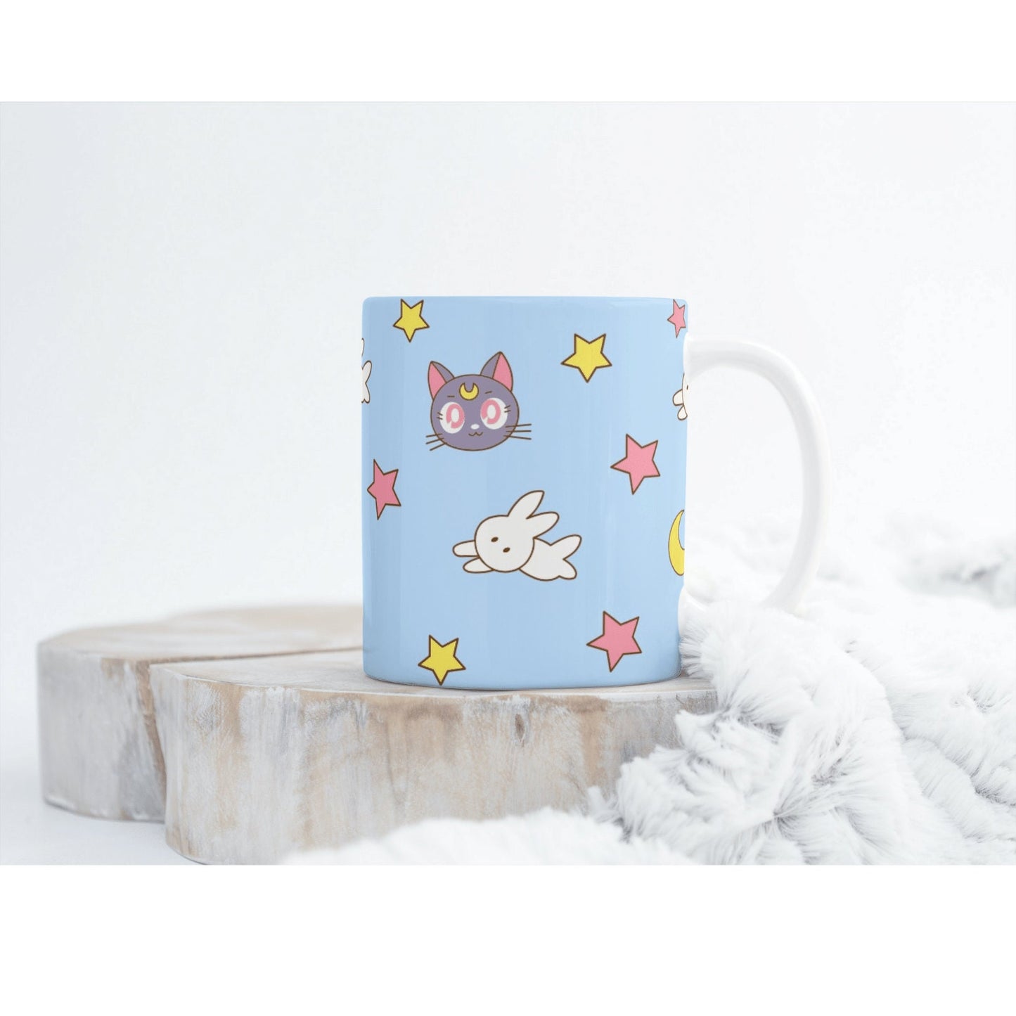 Magical Girl Moon Bunny Mug, Magical Girl Accessories, Cute Anime Gift for Her, Kawaii Coffee Mug