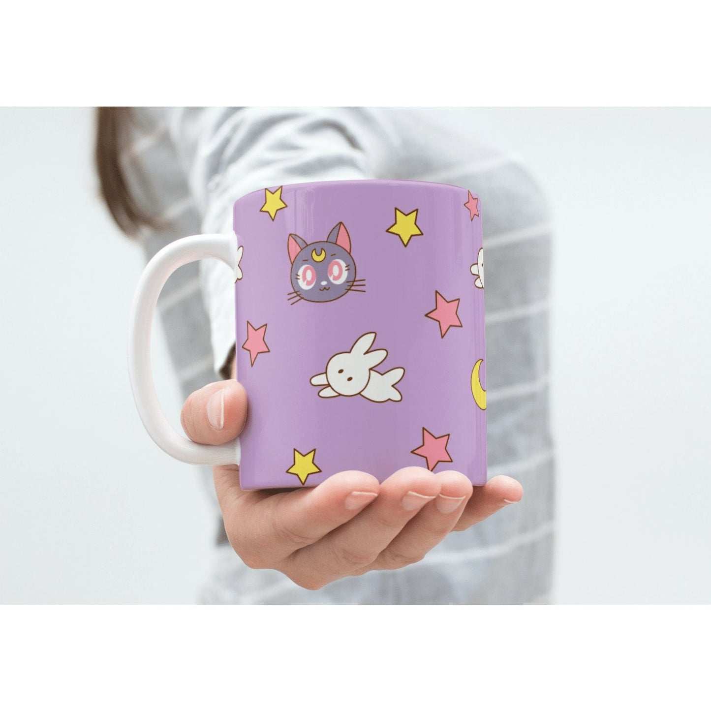 Magical Girl Moon Bunny Mug, Magical Girl Accessories, Cute Anime Gift for Her, Kawaii Coffee Mug