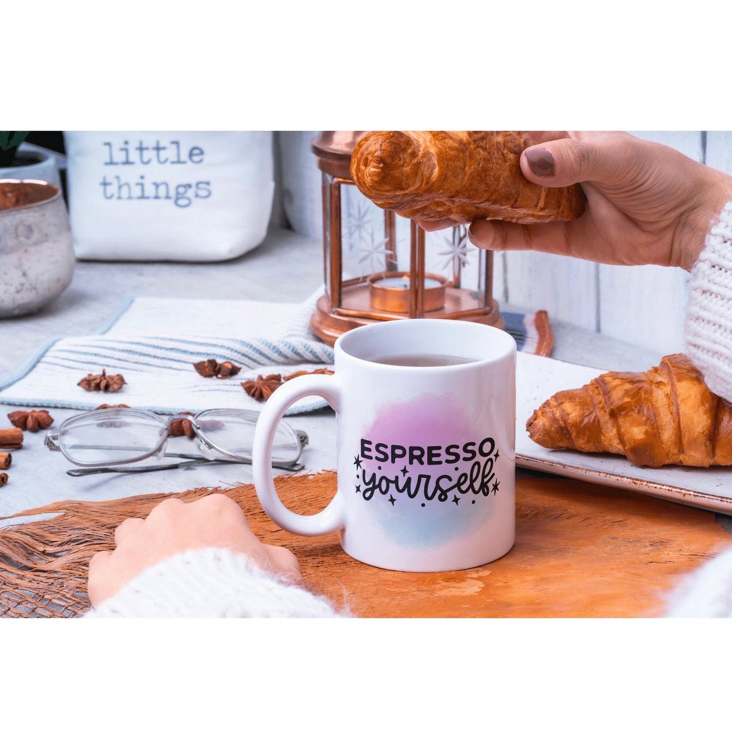Funny Coffee Mug, Espresso Yourself, Gift for her, Funny Saying Espresso Cup