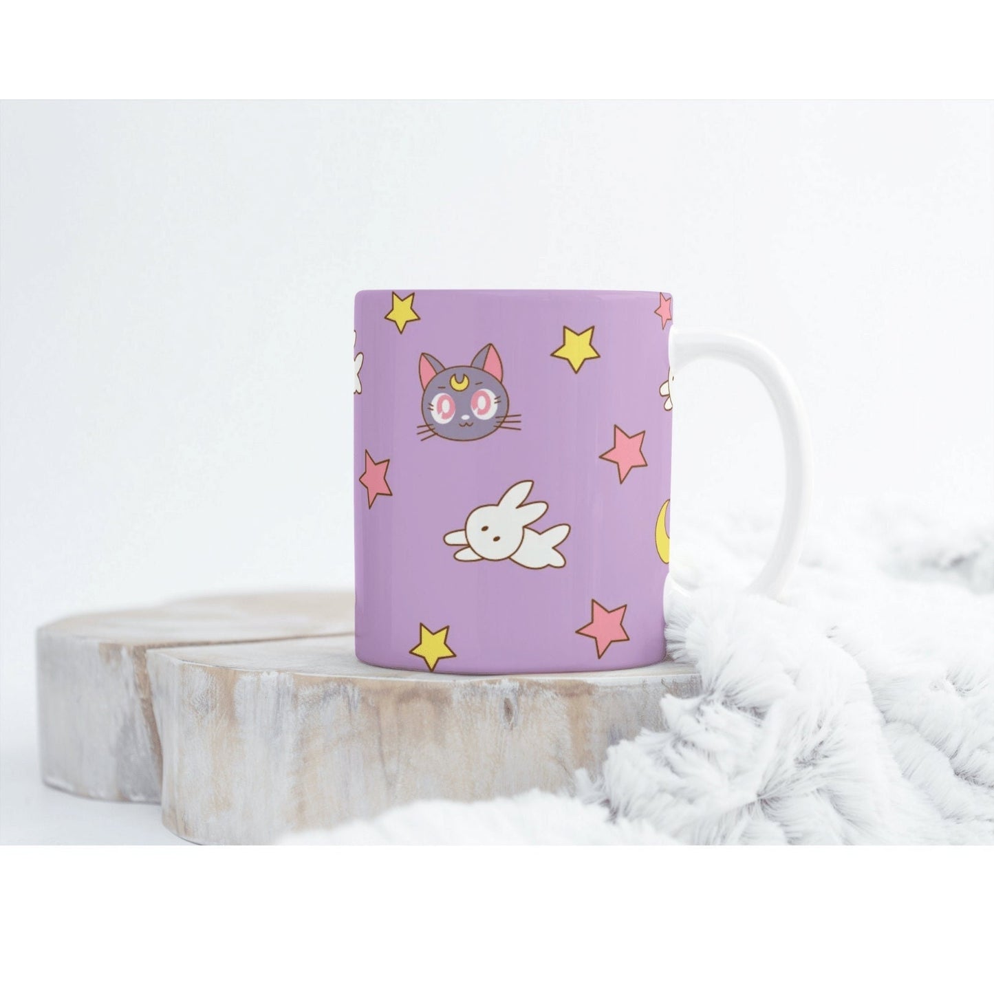Magical Girl Moon Bunny Mug, Magical Girl Accessories, Cute Anime Gift for Her, Kawaii Coffee Mug