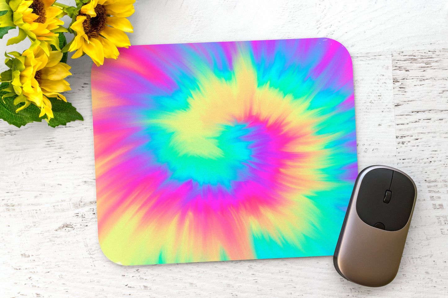 Tie Dye Mousepad, Cute, Hippie , Summer, Gamer Girl Accessories, Multi Colour Mouse Pad