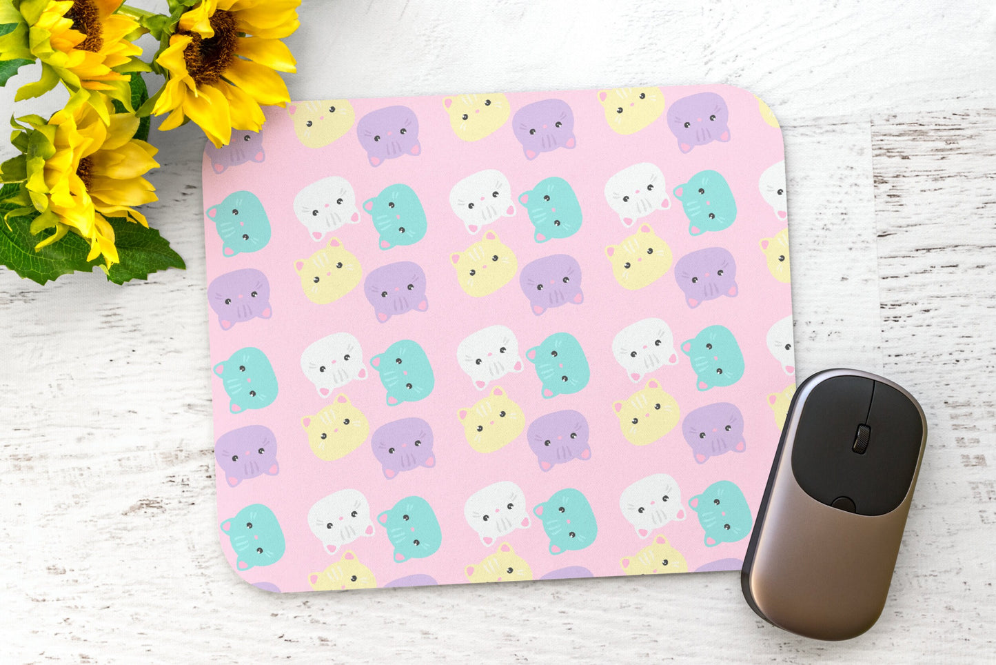 Hamster Kitty Cat Mousepad, Squishmallow Kawaii Non Slip Mouse Mat, Anime Gift for Her
