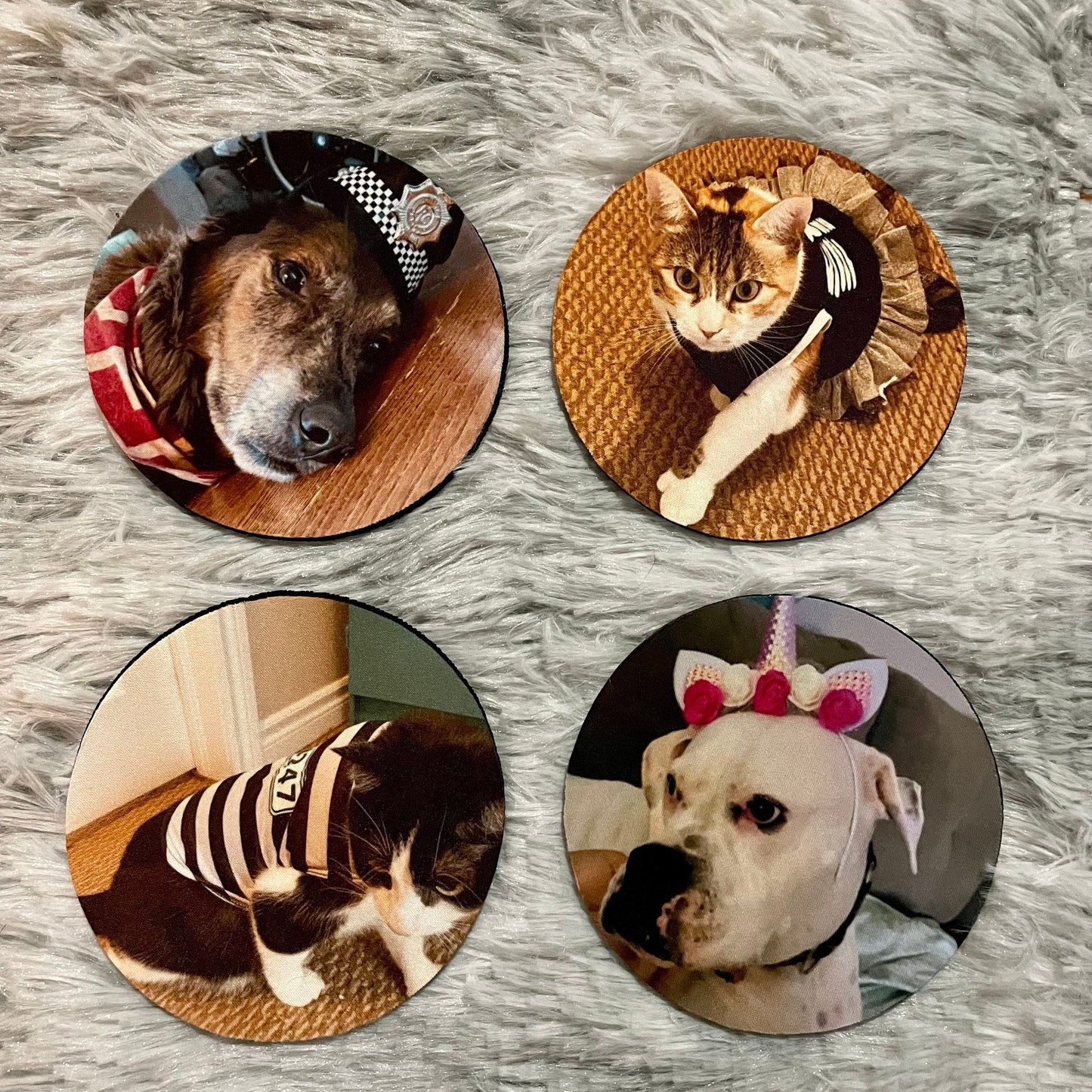Custom Coaster Set, Pet Lover, Gift for Her, Lightweight Coasters, Personalized Home Decor, Animal Lover Gift,