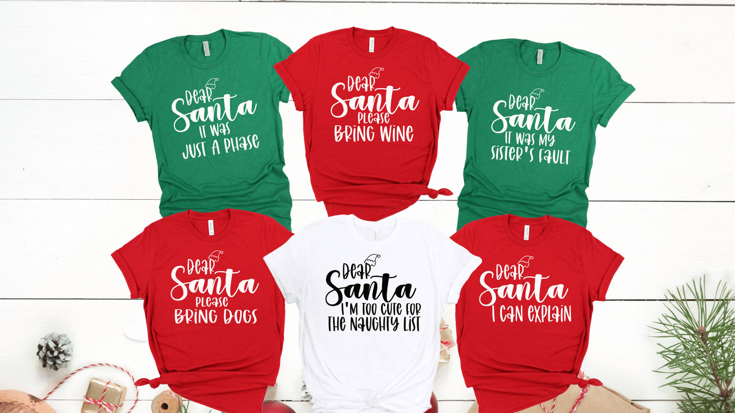 Family Christmas Shirt, Dear Santa I Can Explain, Matching Christmas Pyjamas, Funny Gift for the Family, Personalized Gift