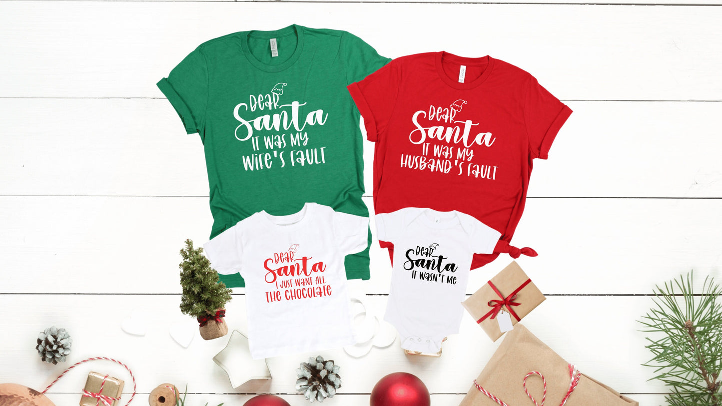Family Christmas Shirt, Dear Santa I Can Explain, Matching Christmas Pyjamas, Funny Gift for the Family, Personalized Gift