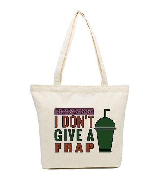 I Don't Give A Frap Tote Bag Starbucks Coffee Shoulder Bag Purse with Pocket