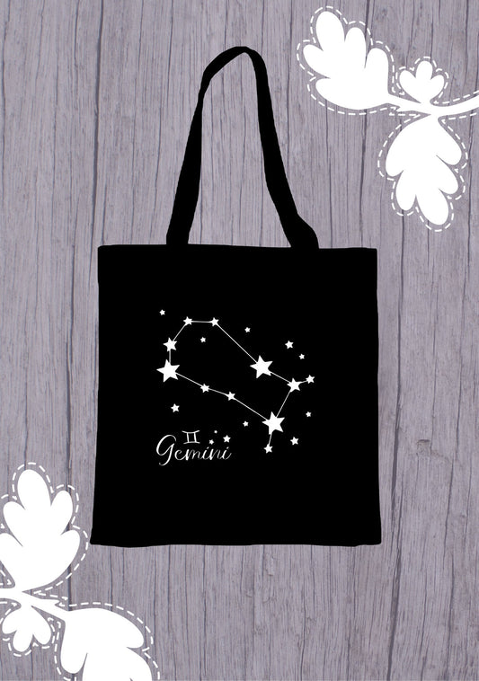 Zodiac Tote bag|Gemini Gift|Cancer|Custom Reusable Canvas Tote Bag|Astrology Horoscope|Lightweight Tote |Birthday| Christmas Gift for Her