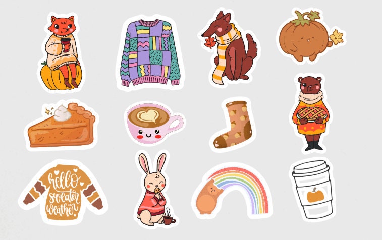 Food Sticker Pack, aesthetic stickers