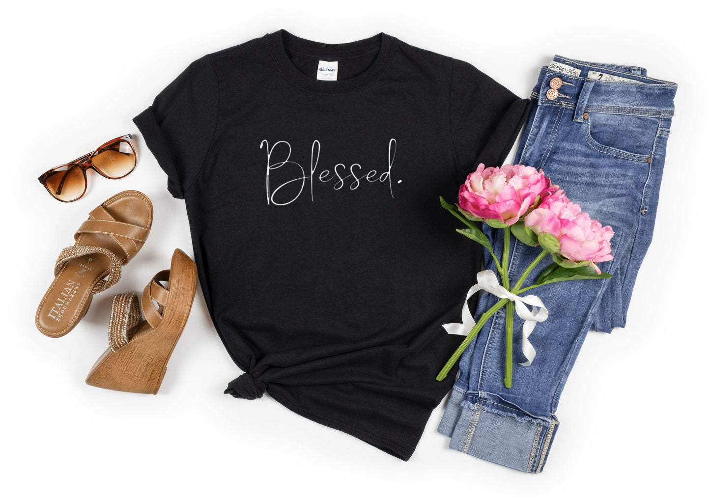 Blessed Tshirt | Minimalist Gift | Trendy Unisex Saying Tee | Typography