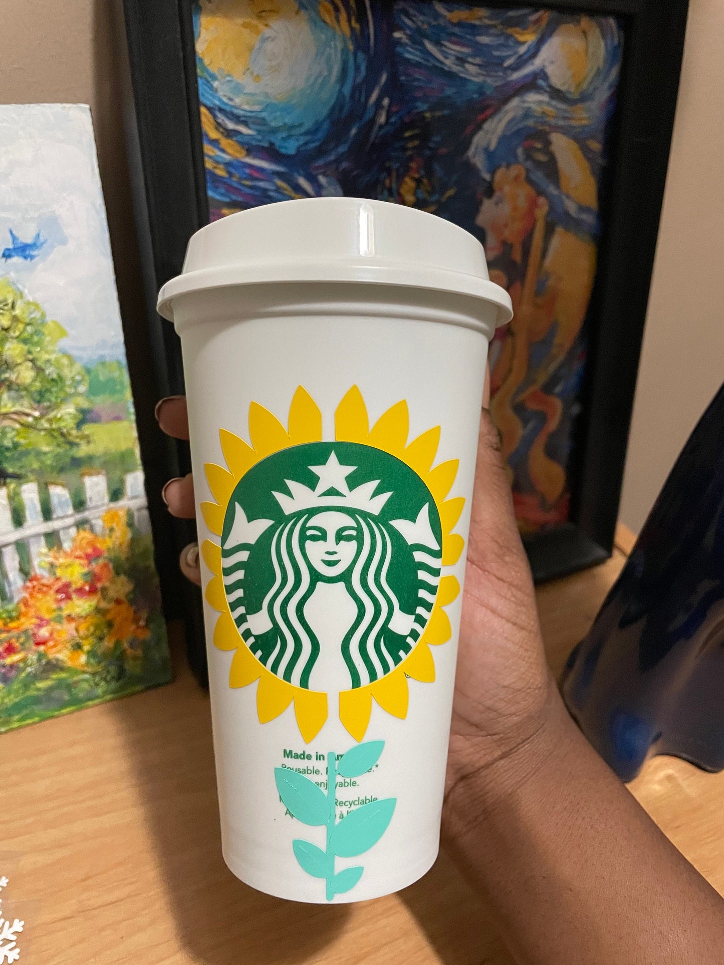 Sunflower, Personalized Starbucks Cup, Personalized Tumbler, Reusable –  Glitter Haze Boutique
