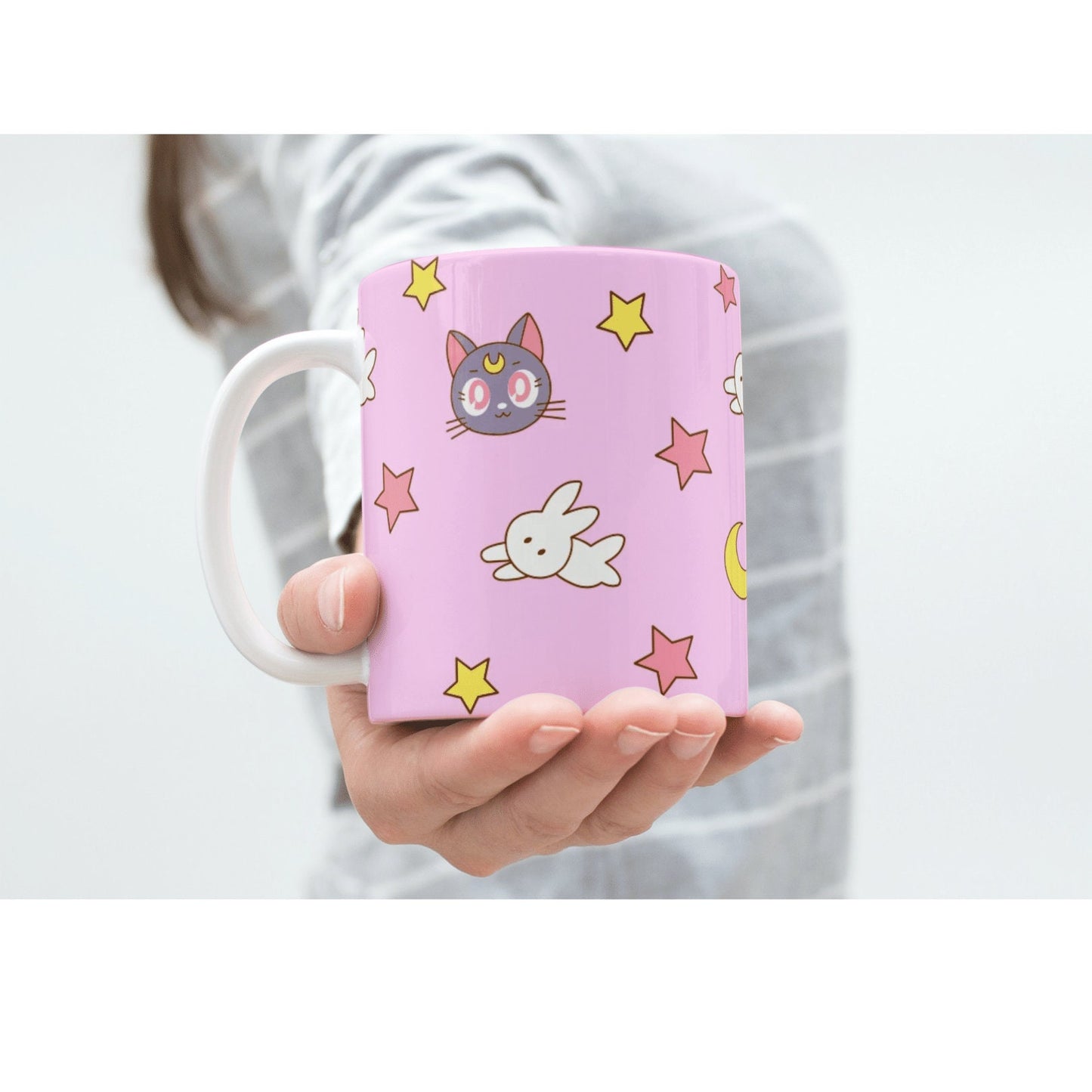 Magical Girl Moon Bunny Mug, Magical Girl Accessories, Cute Anime Gift for Her, Kawaii Coffee Mug