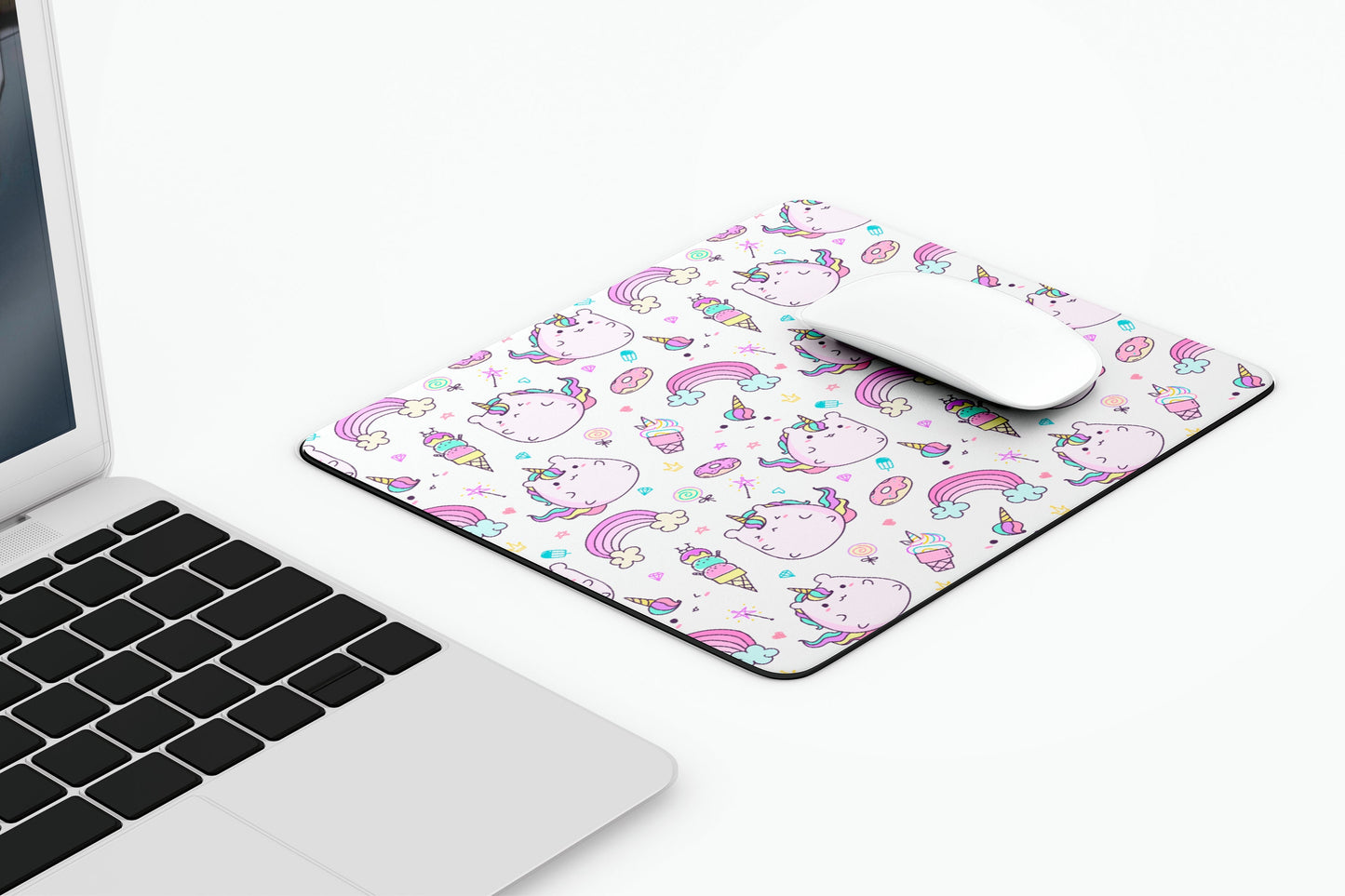 Kawaii Unicorn Cat Mousepad, Non Slip Mouse Mat, Anime Gift for Her