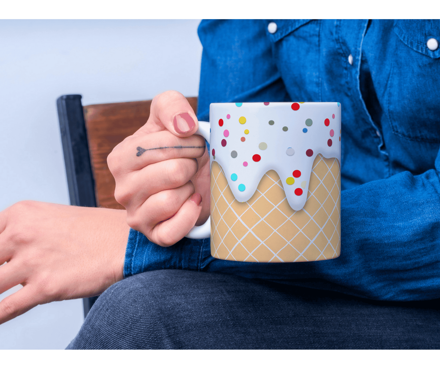 Sprinkles Ice Cream Mug | Kawaii Vanilla Drip Coffee Cup | House Warming Gift for Her